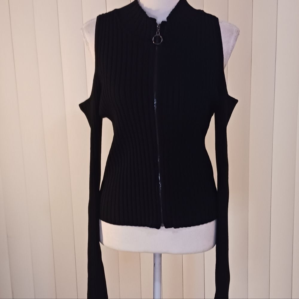 Fashion Nova Sweater Cold Shoulder Rib Knit Long Sleeves Women's 3XL